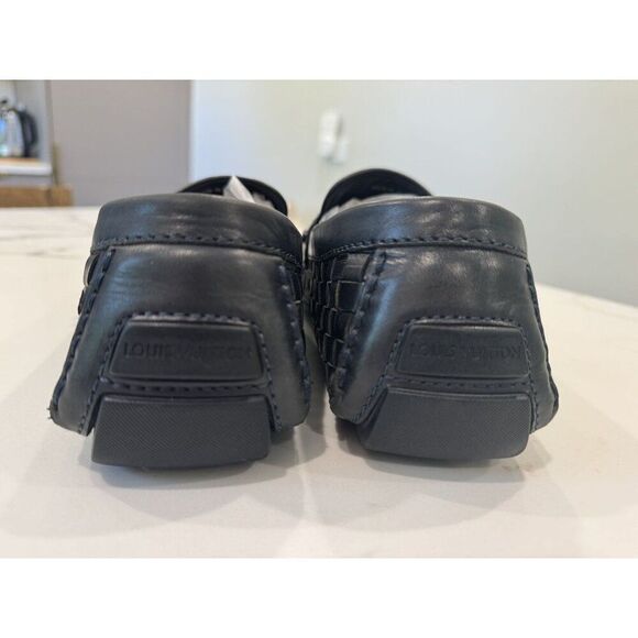 Louis Vuitton Monte Carlo Loafers in Woven Black Leather Size 10 - Picture 3 of 12